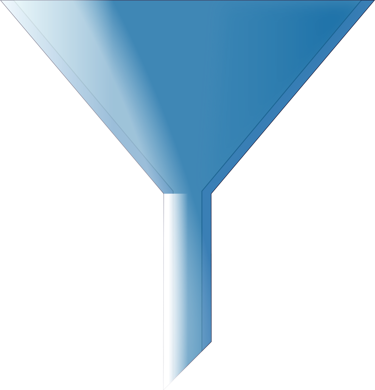 funnel, blue, cone