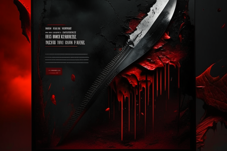 website with a knife and blood on the screen. rawmarrow blog post on websites.