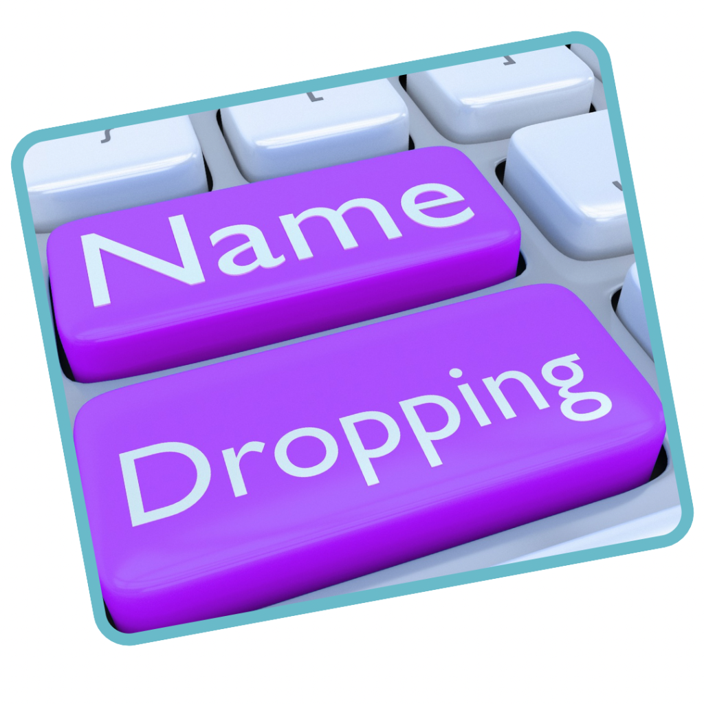 Engagement farming “Name dropping” (keyboard image)